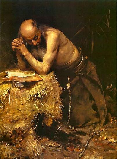 Teodor Axentowicz The Anchorite Norge oil painting art